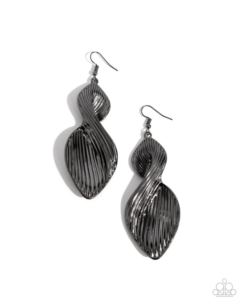 Skinny Spiral - Black Earrings