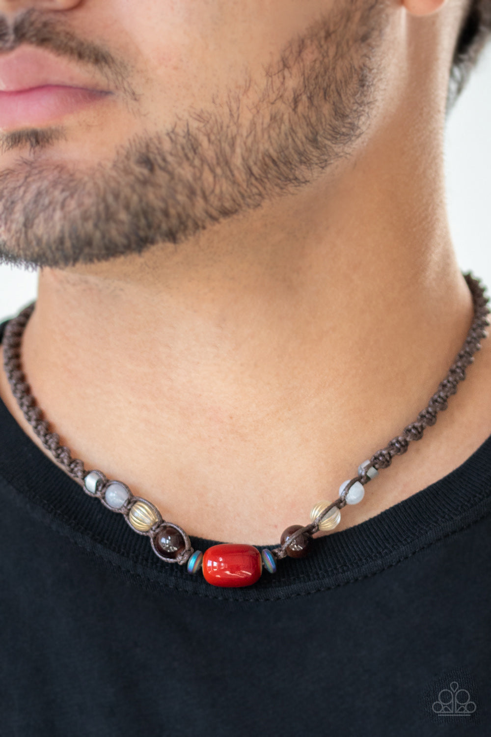 Put Up A BEACHFRONT - Red Men's Urban Necklace - Princess Glam Shop