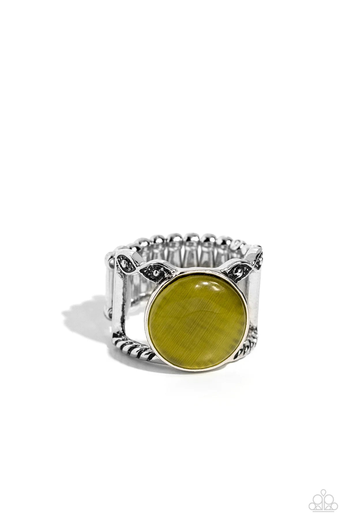 Clairvoyantly Cats Eye - Green Stone Ring