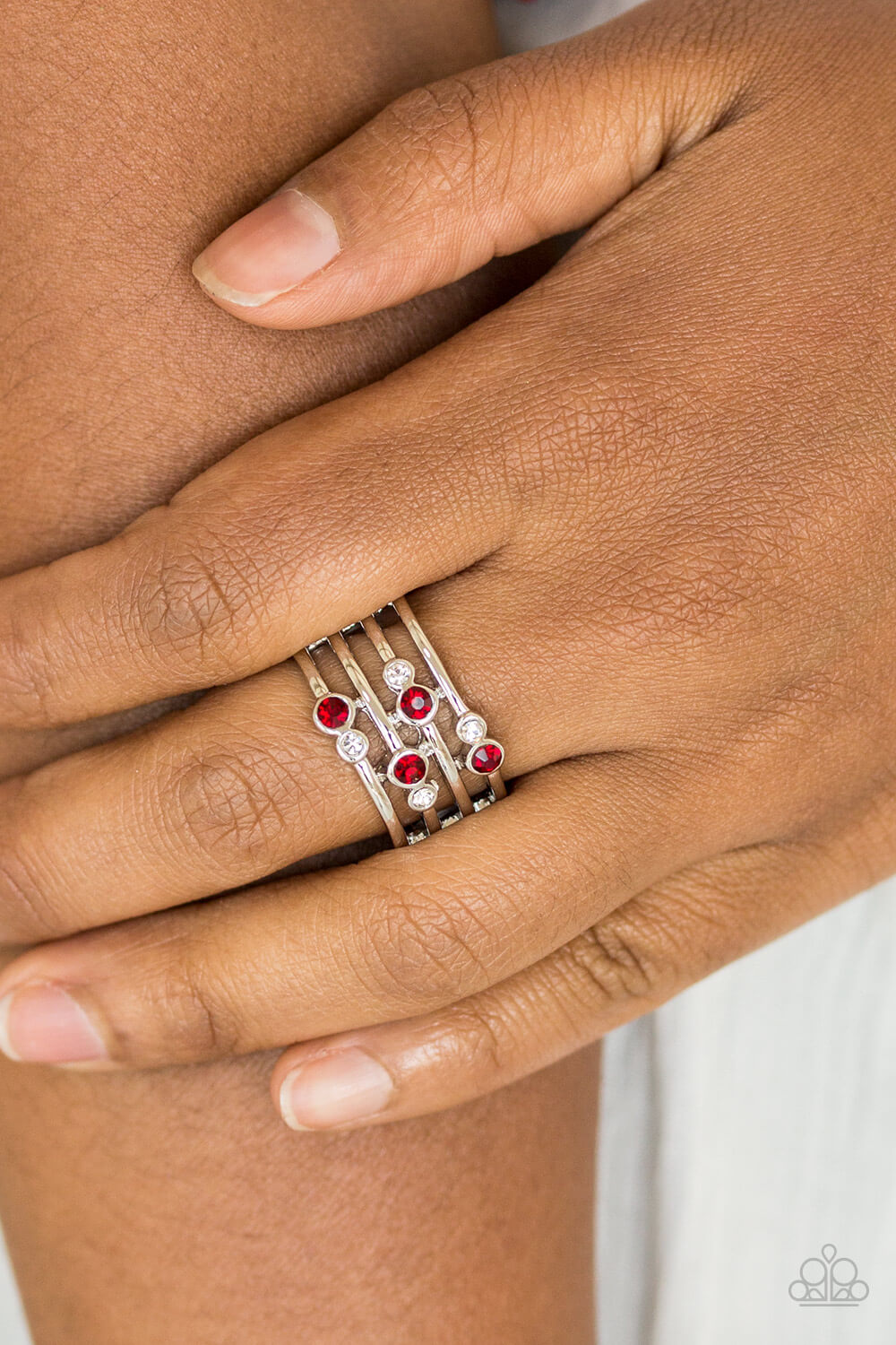 Sparkle Showdown - Red Rhinestone Ring - Princess Glam Shop