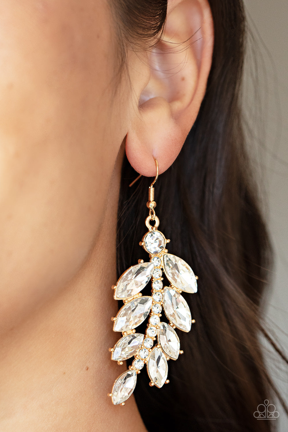 Ice Garden Gala - Gold Earrings - Princess Glam Shop