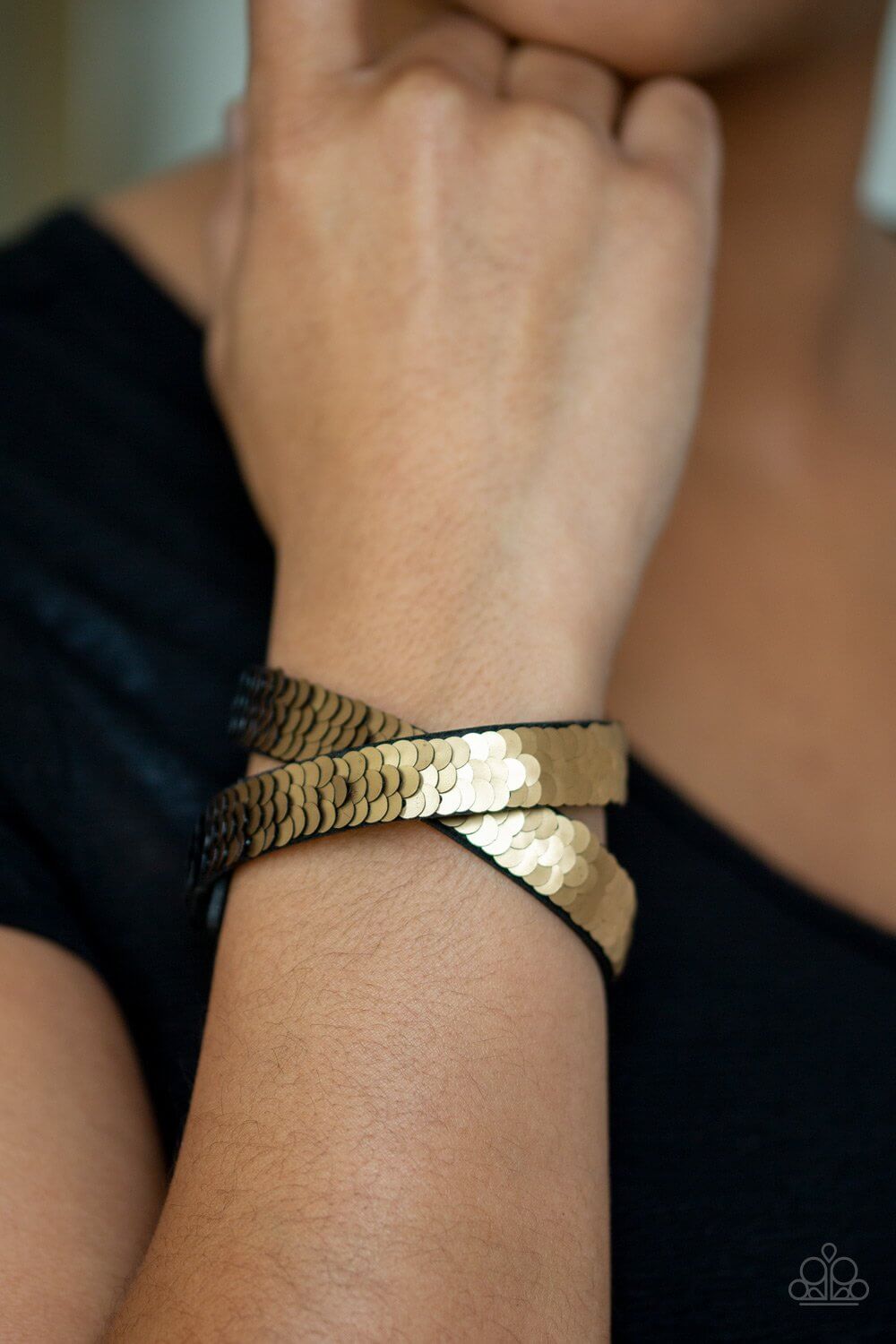 Under the Sequins - Gold & Black Urban Bracelet - Princess Glam Shop