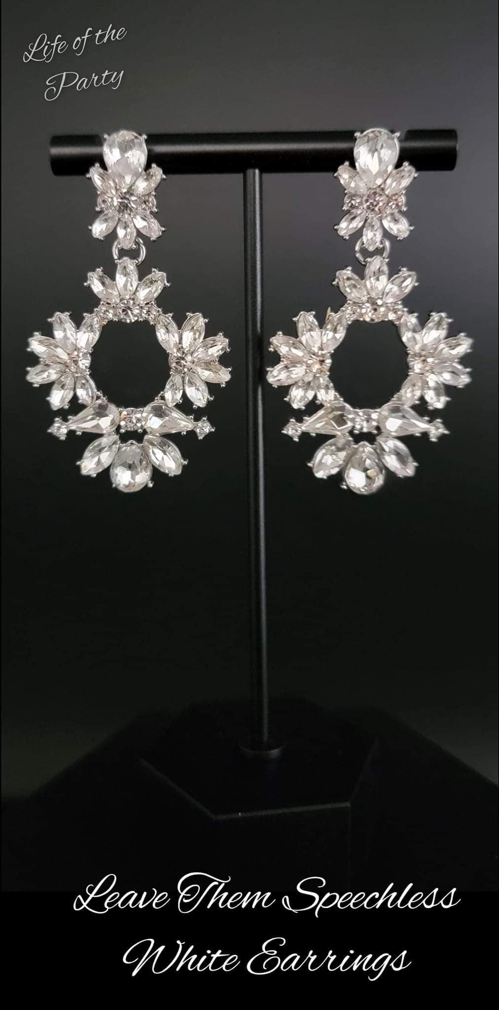 Leave them Speechless White Earrings June 2022 Life of the Party Exclusive🎉Limited Quantity! - Princess Glam Shop