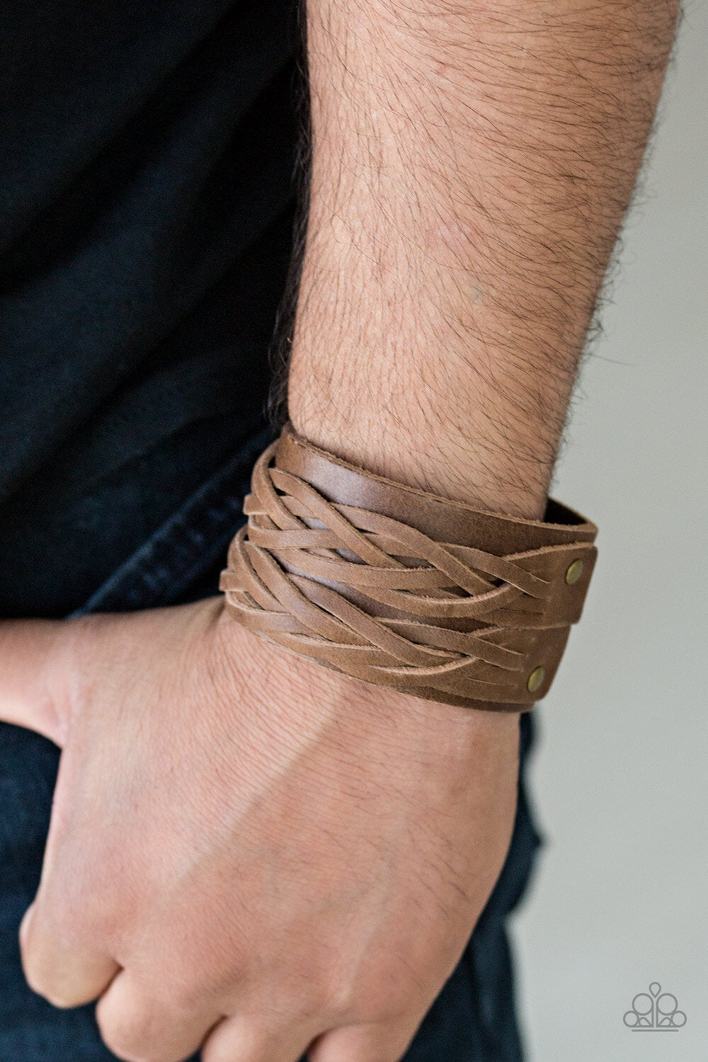 No Mercy - Brown Leather Urban Bracelet - Princess Glam Shop