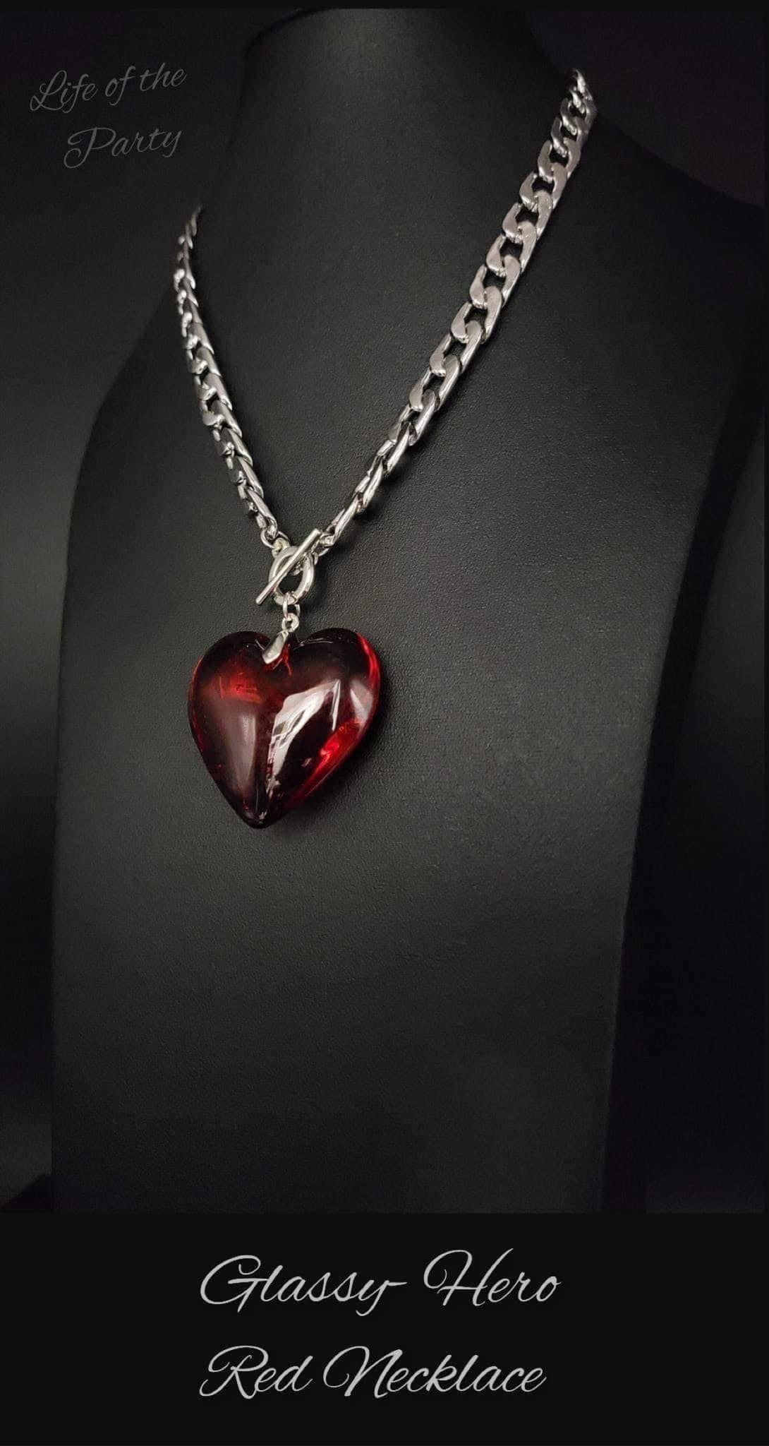 GLASSY-Hero - Red Necklace Set March 2023 Life of the Party Exclusive
