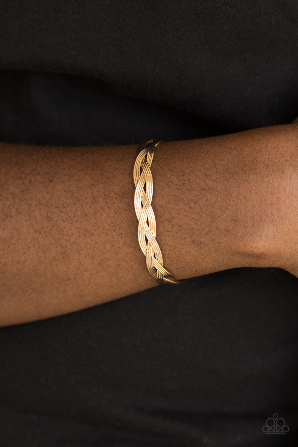 Business As Usual - Gold Braided Cuff Bracelet - Princess Glam Shop