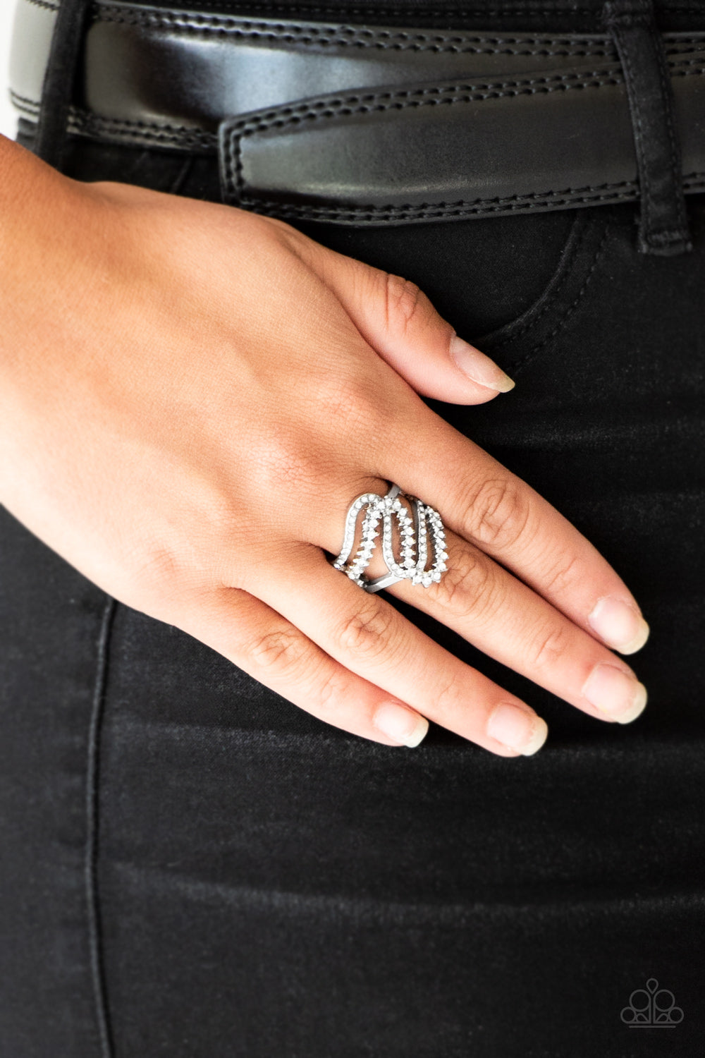 Make Waves - White Ring - Princess Glam Shop