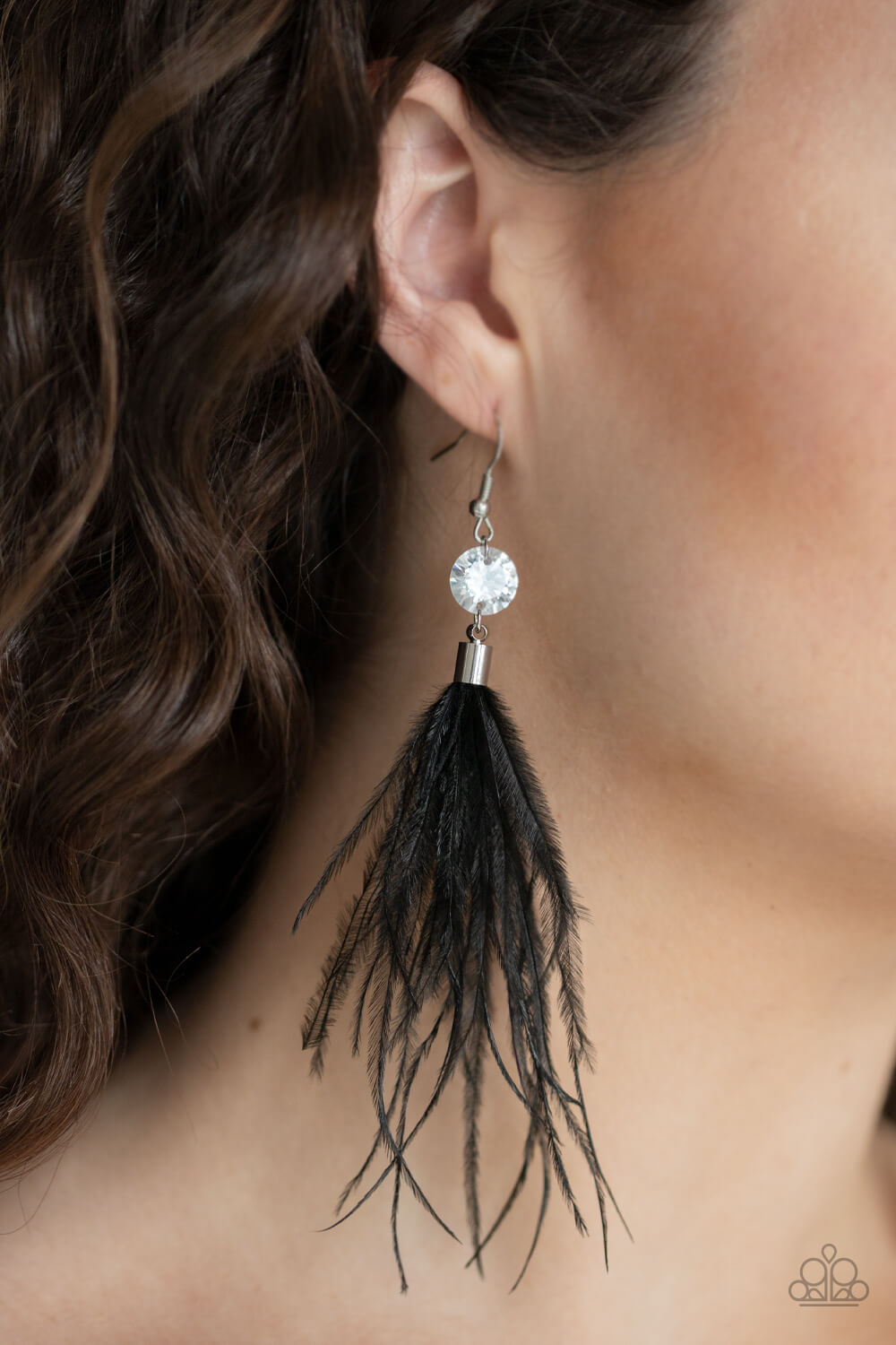 Feathered Flamboyance - Black Earrings - Princess Glam Shop