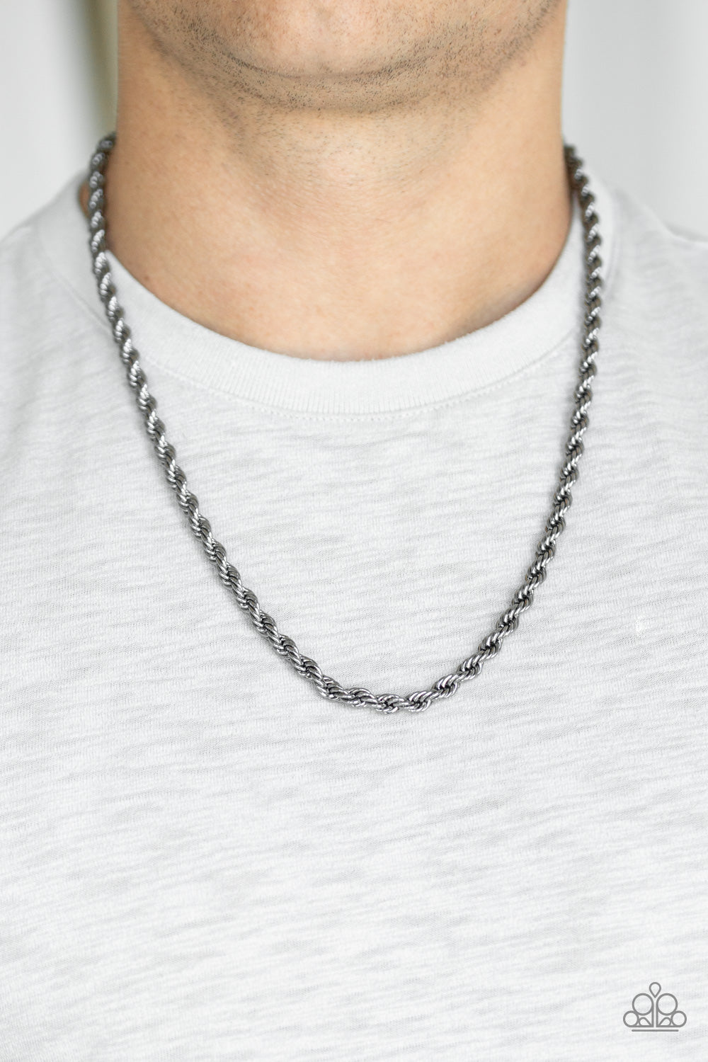 Double Dribble - Black Men's Rope Necklace - Princess Glam Shop