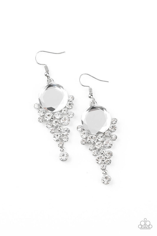 Elegantly Effervescent - White Earrings - Princess Glam Shop