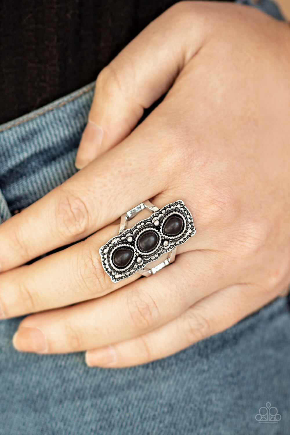 Desert Destiny - Black Stone Ring - Princess Glam Shop