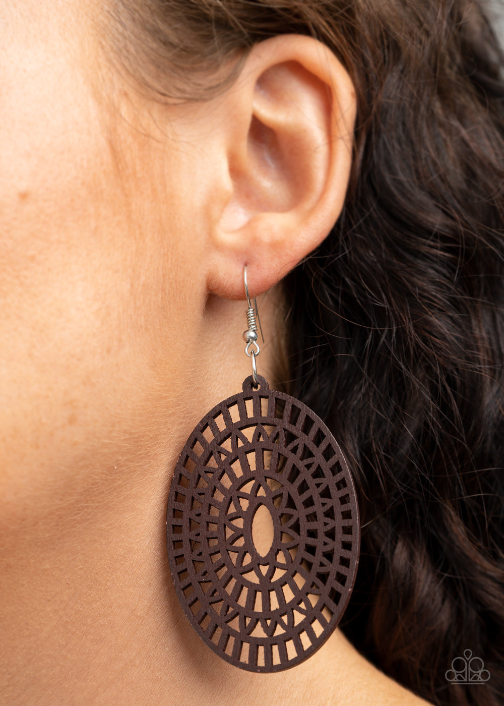 Tropical Retreat - Brown Wood Earrings - Princess Glam Shop