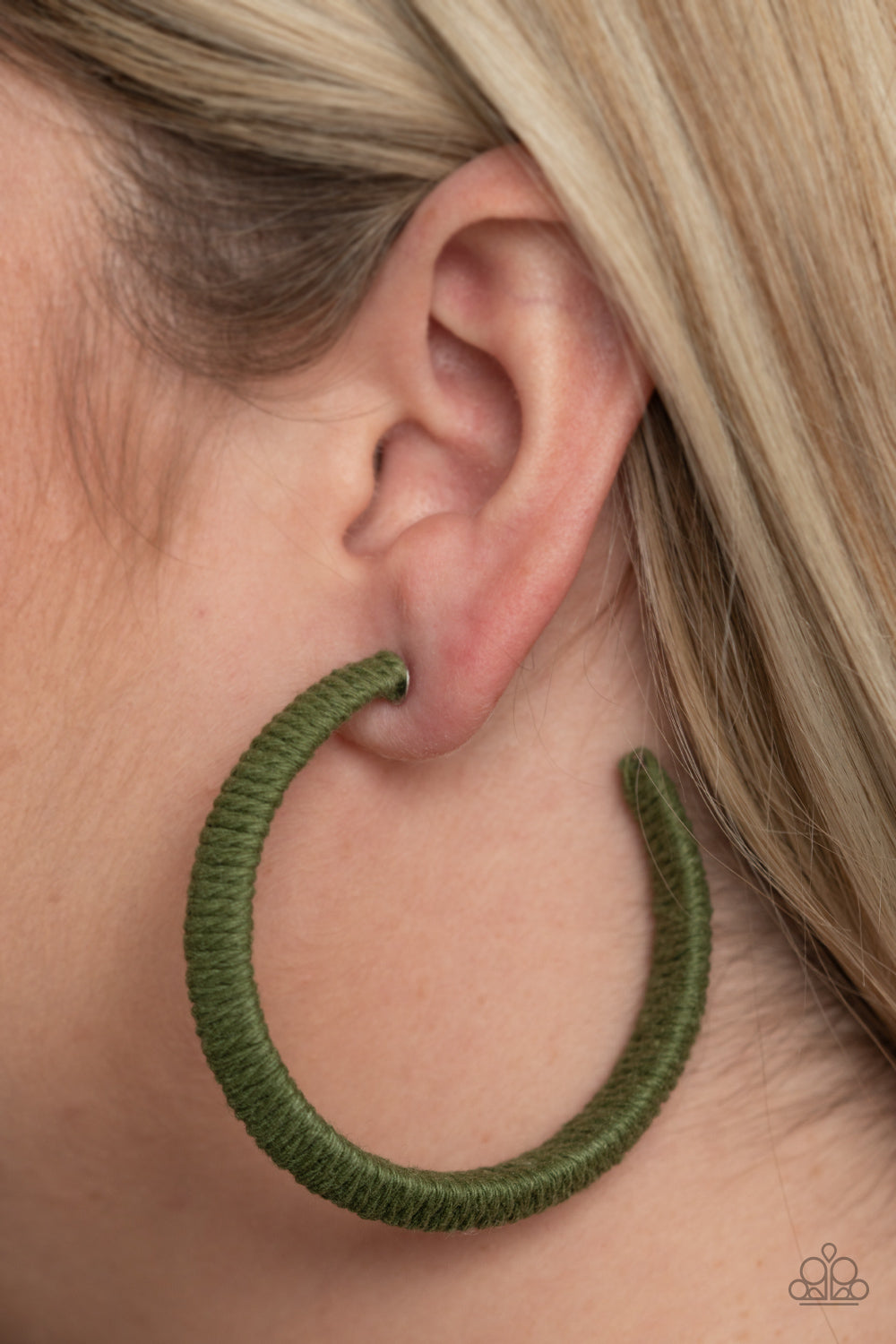 TWINE and Dine - Green Hoop Earrings - Princess Glam Shop