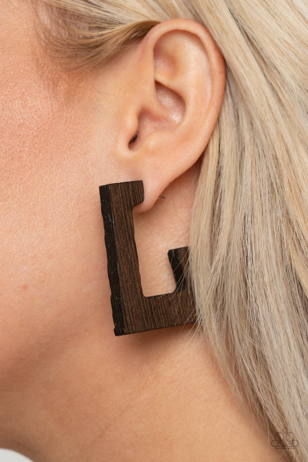 The Girl Next OUTDOOR - Brown Wood Hoop Earrings - Princess Glam Shop