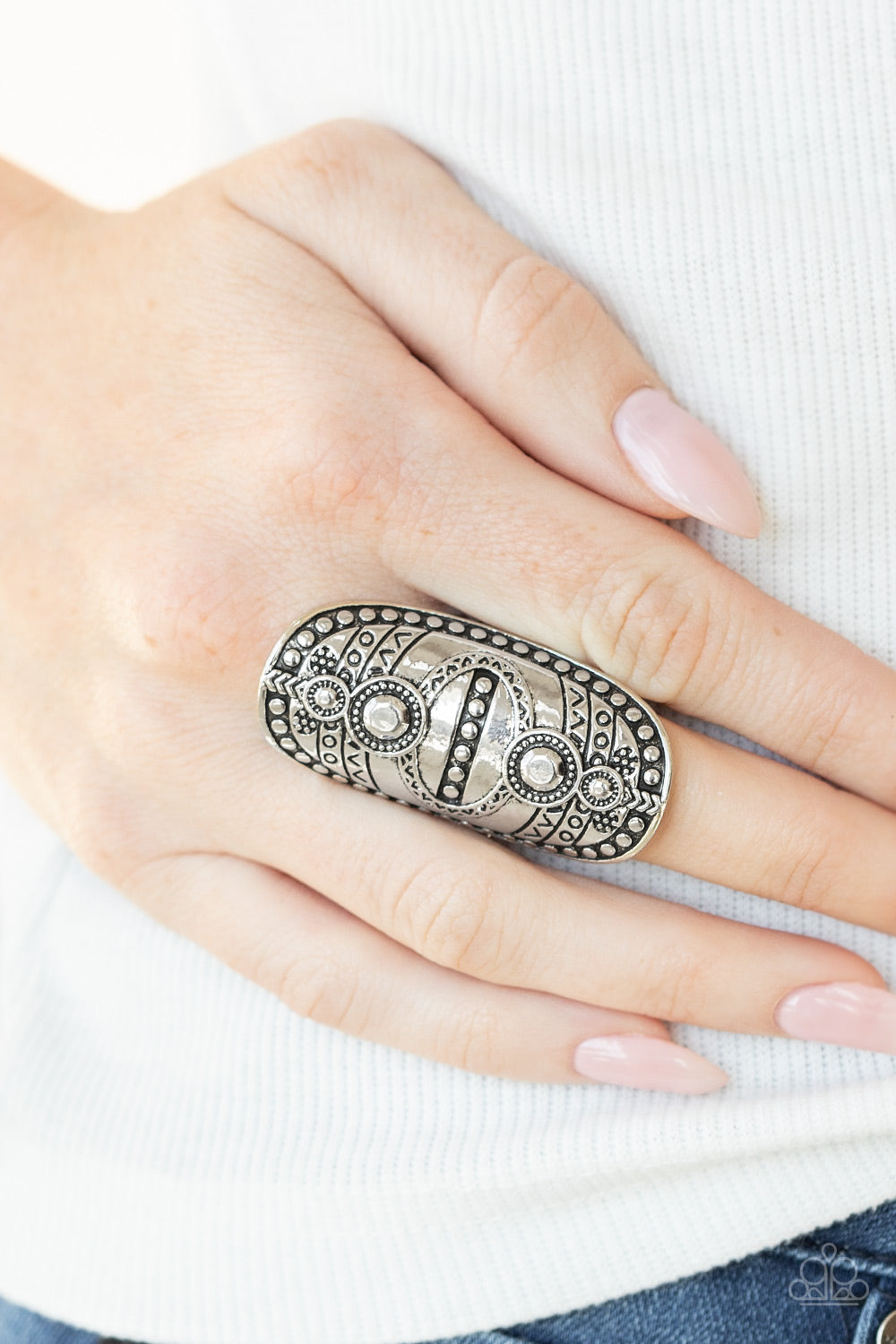 Tiki Trail - Silver Ring - Princess Glam Shop