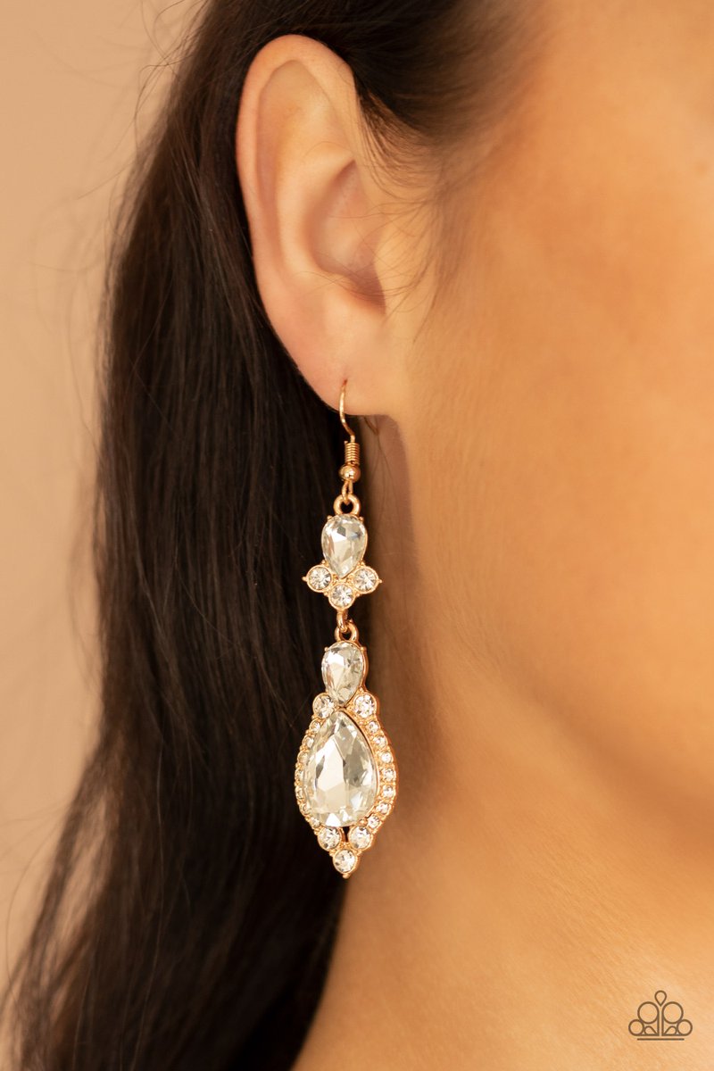 Fully Flauntable - Gold Earrings - Princess Glam Shop