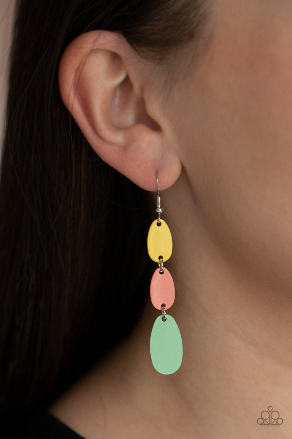 Rainbow Drops - Multi Pink, Green & Yellow Earrings - Princess Glam Shop