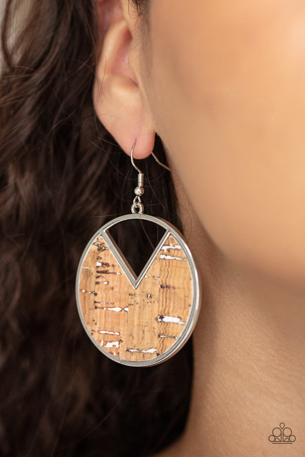 Nod to Nature - White & Brown Cork Earrings - Princess Glam Shop