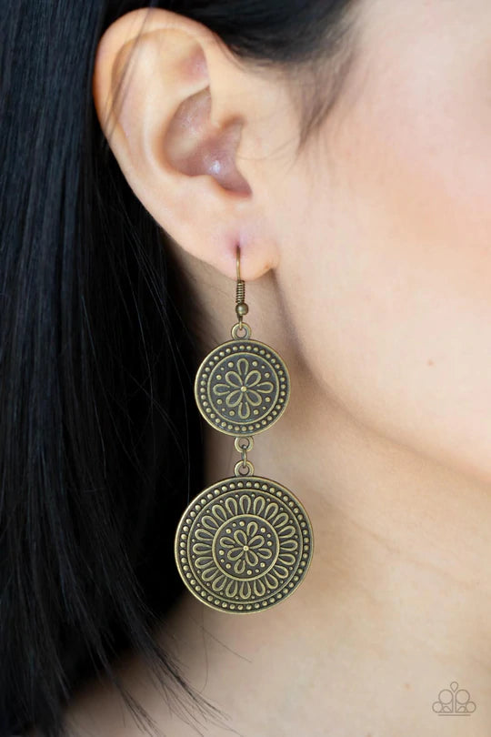 Road Trip Paradise - Brass Earrings - Princess Glam Shop