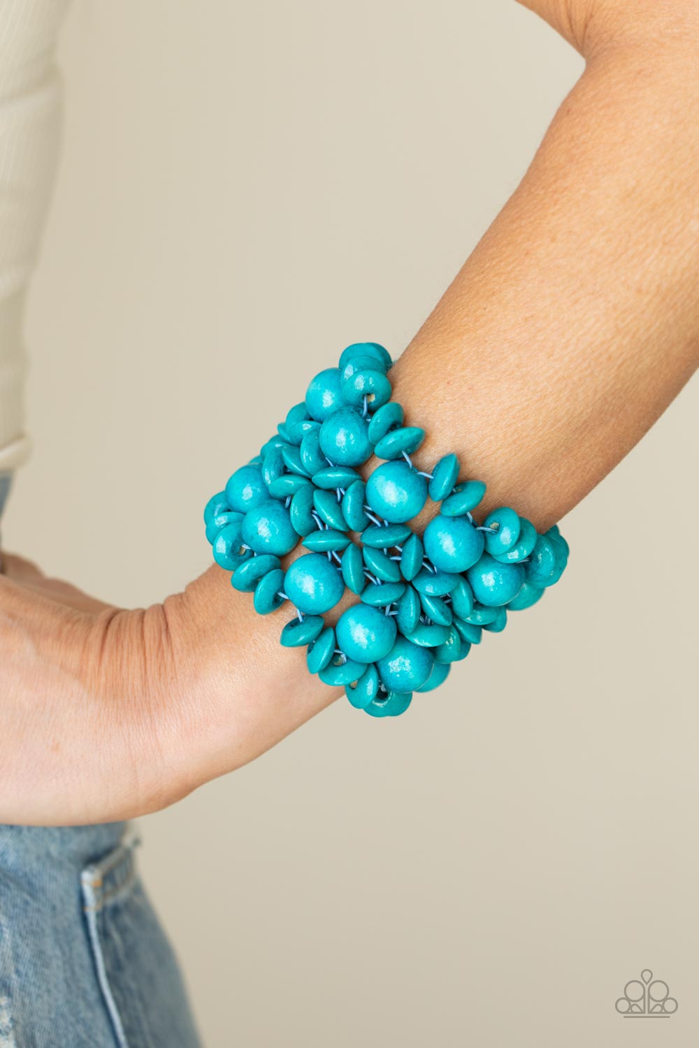 Island Mixer - Blue Wood Bracelet - Princess Glam Shop
