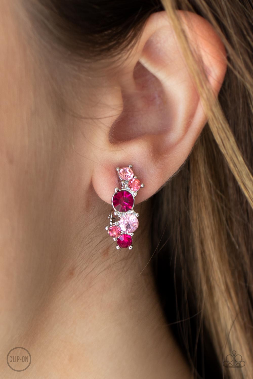 Cosmic Celebration - Pink Clip-On Earrings - Princess Glam Shop