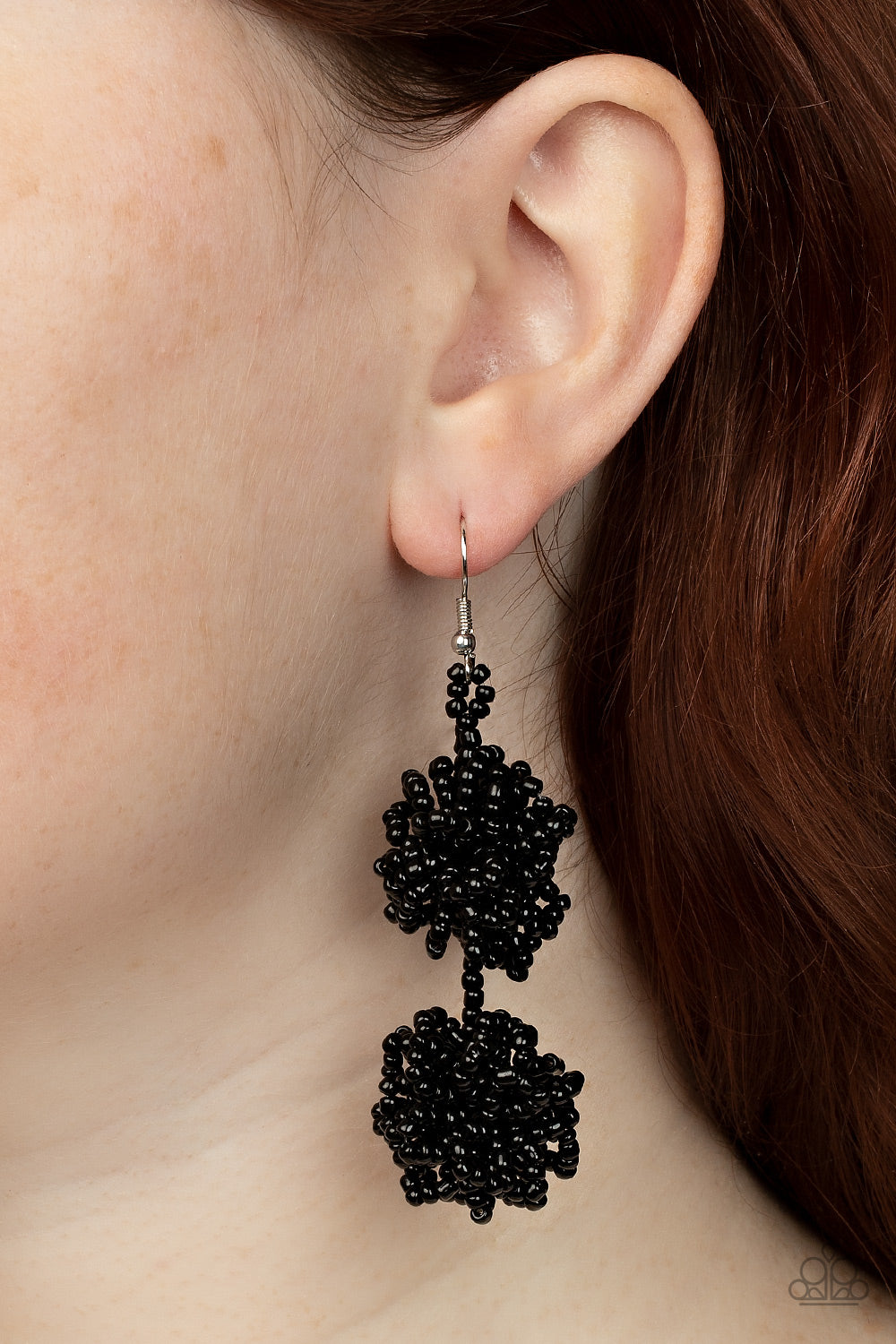 Celestial Collision - Black Seed Bead Earrings - Princess Glam Shop
