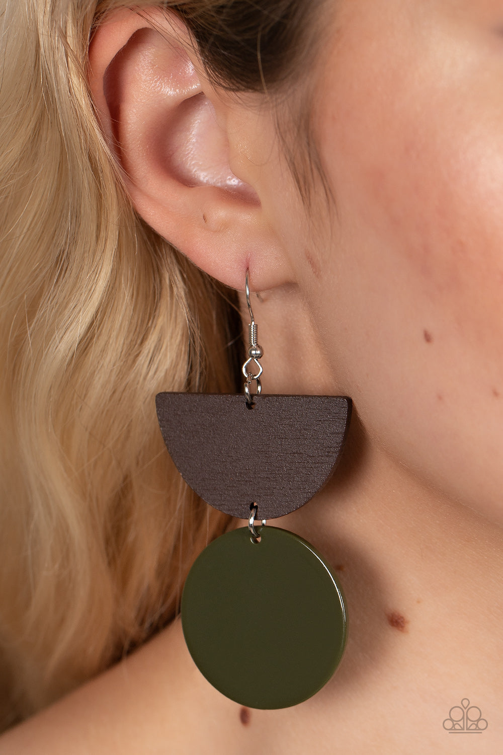 Beach Bistro - Green & Brown Earrings - Princess Glam Shop