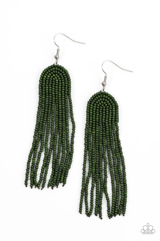 Right as RAINBOW - Green Seed Bead Earrings - Princess Glam Shop
