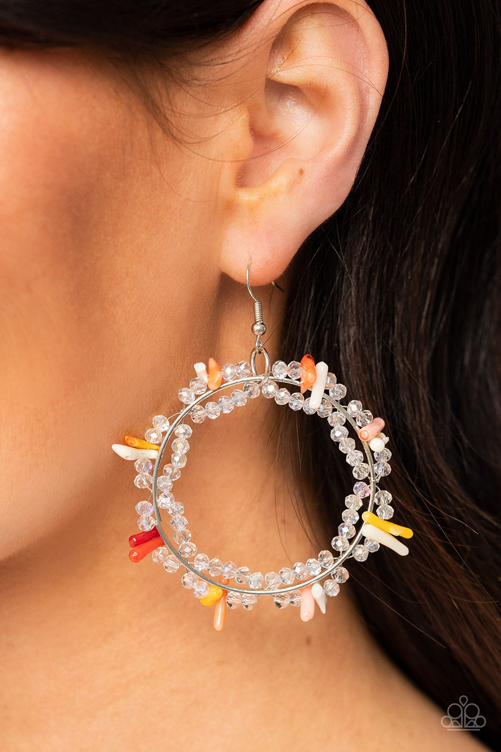 Ocean Surf - Multi Orange, Yellow, Red & White Earrings Exclusives Preorder - Princess Glam Shop
