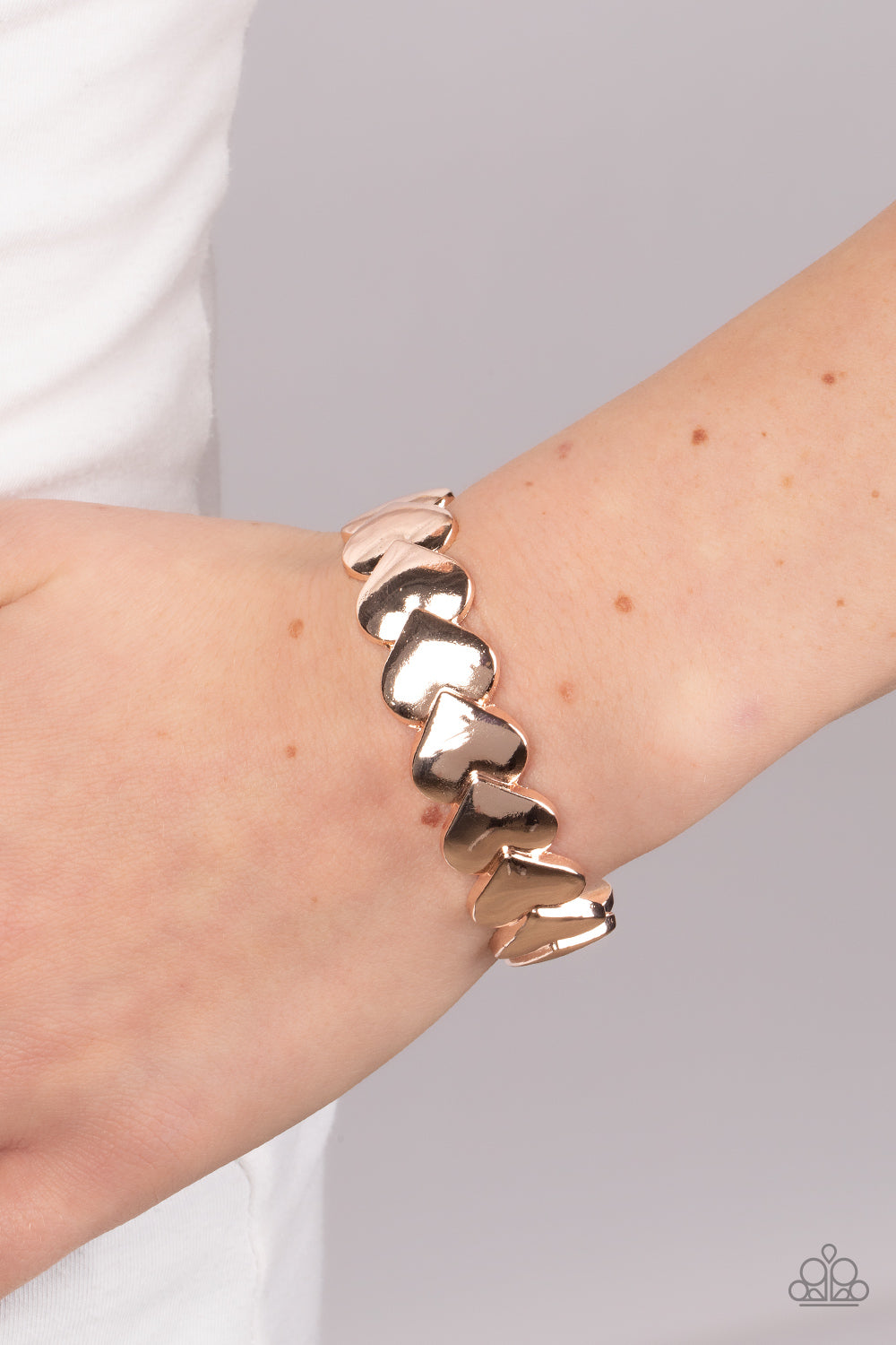 Hearts Galore - Rose Gold Cuff Bracelet - Princess Glam Shop