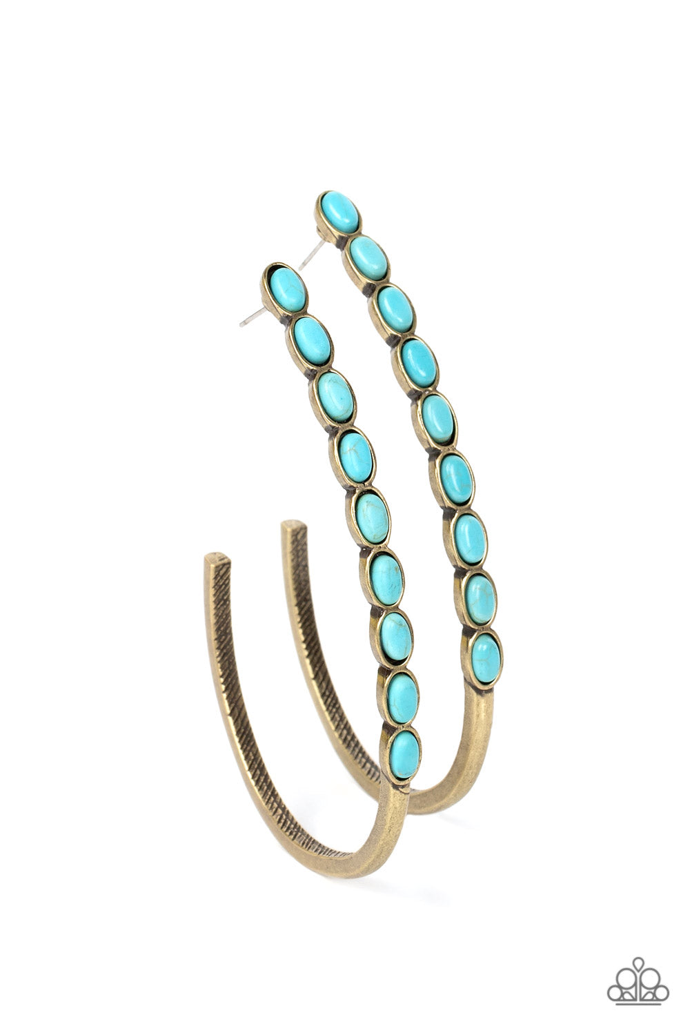 Blue stone hoop on sale earrings