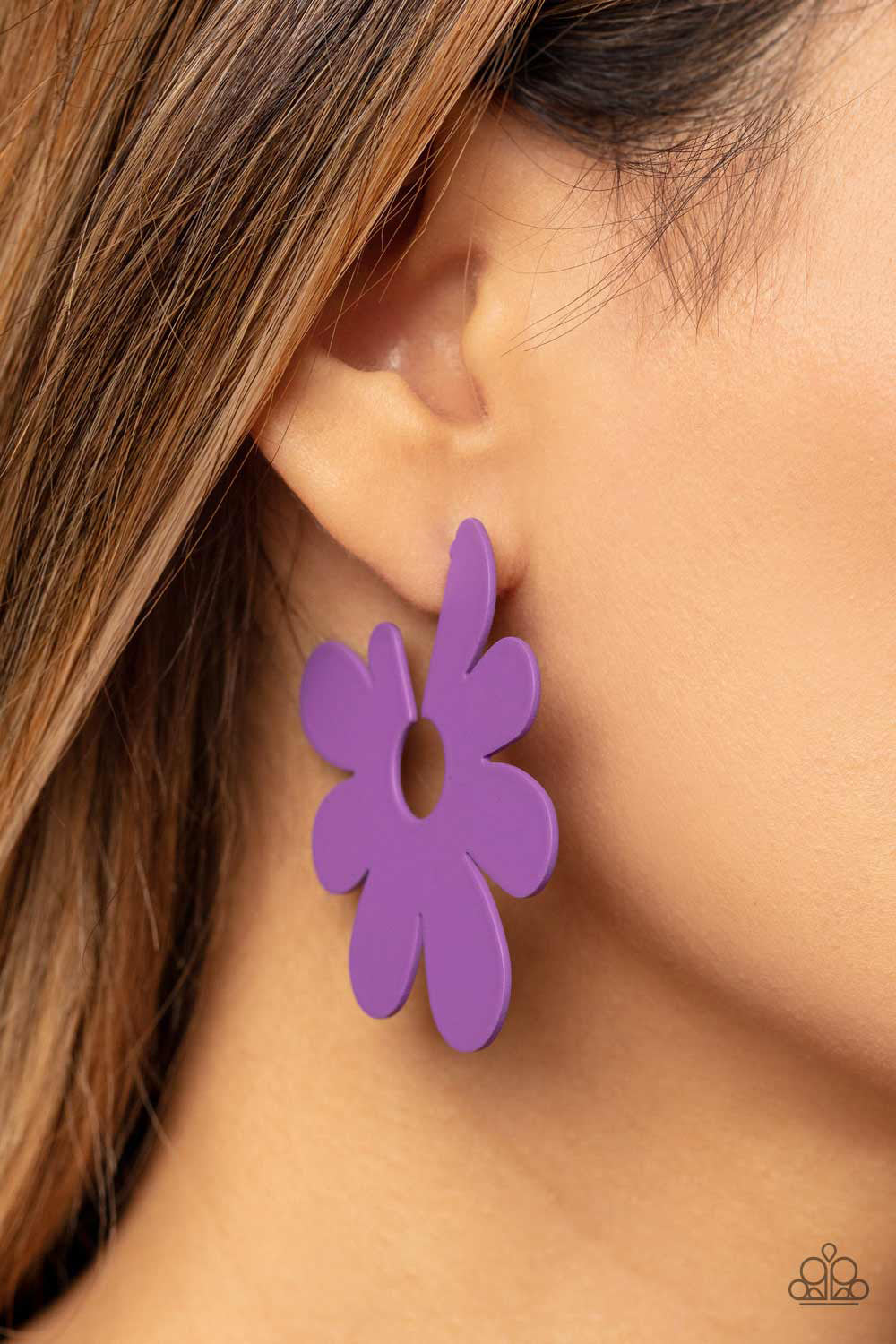 Flower Power Fantasy - Purple Hoop Earrings Exclusives Preorder - Princess Glam Shop