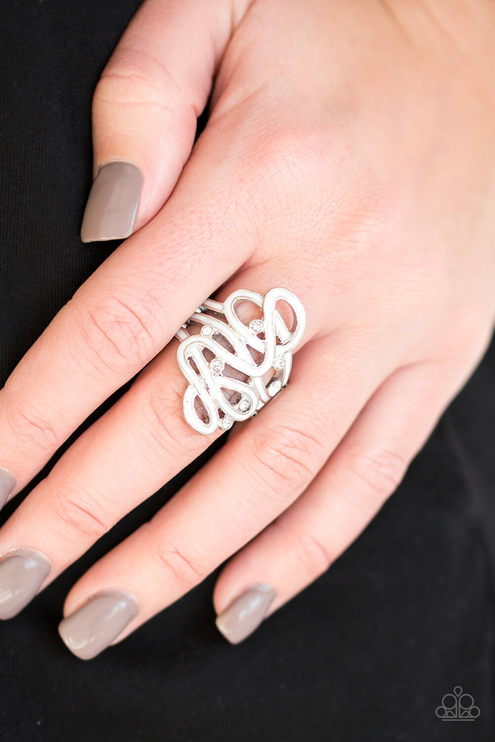 The Run-Around - White Ring - Princess Glam Shop