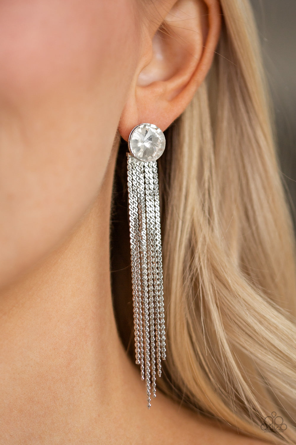 Level Up - White Earrings - Princess Glam Shop