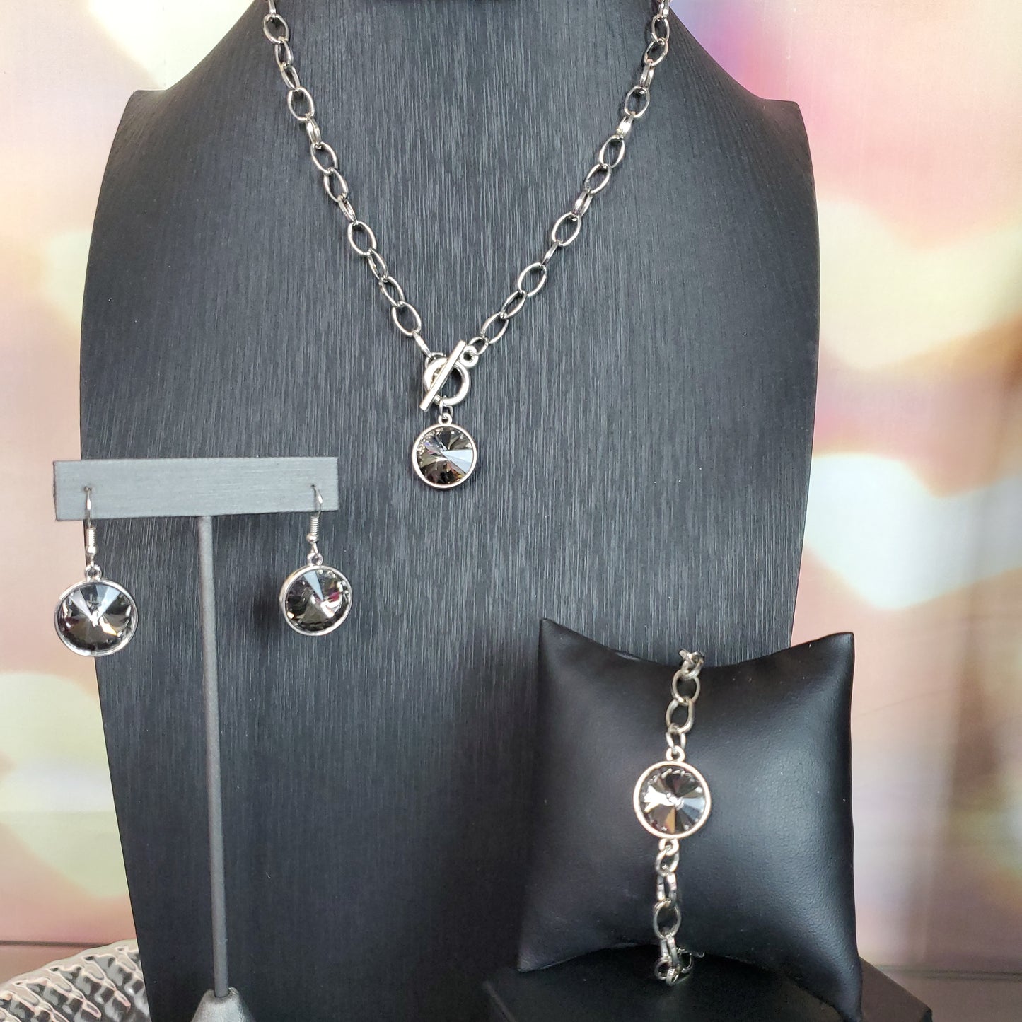 She Sparkles On - Silver Necklace Set & Bracelet Combo