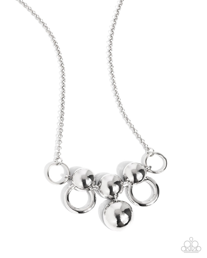 Sleek Staccato - Silver Necklace Set