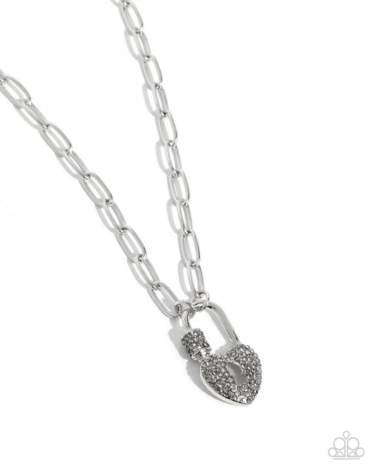 Padlock Potential - Silver Necklace Set