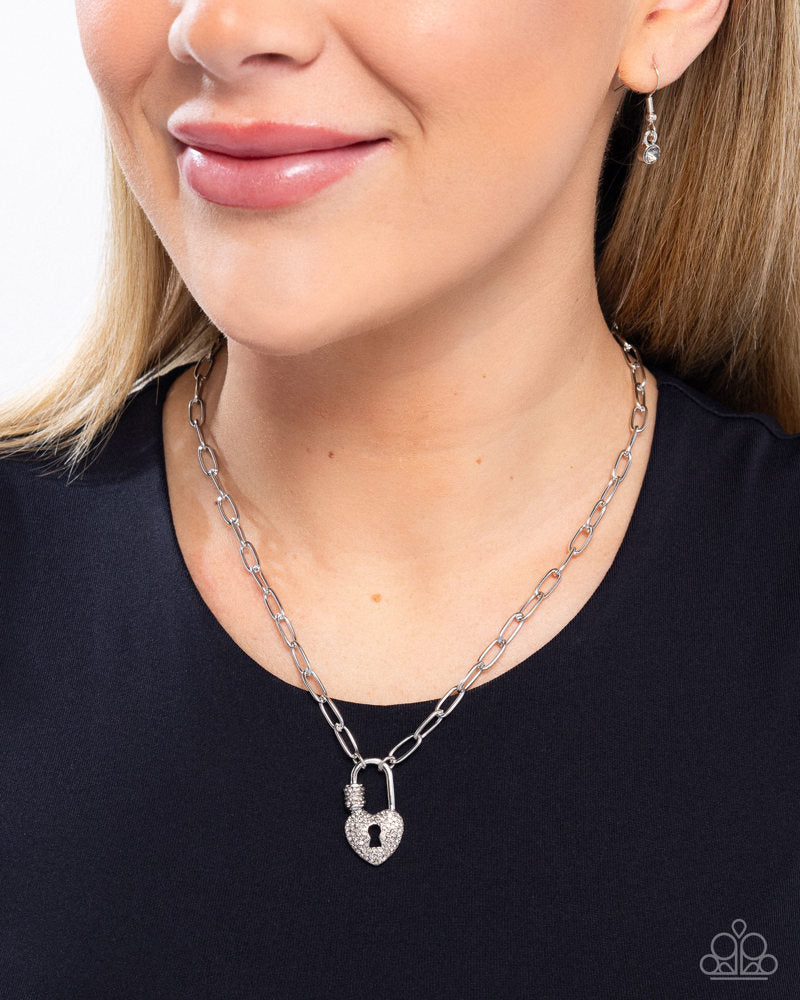 Padlock Potential - Silver Necklace Set