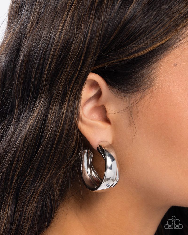 Restless Radiance - Silver Hoop Earrings