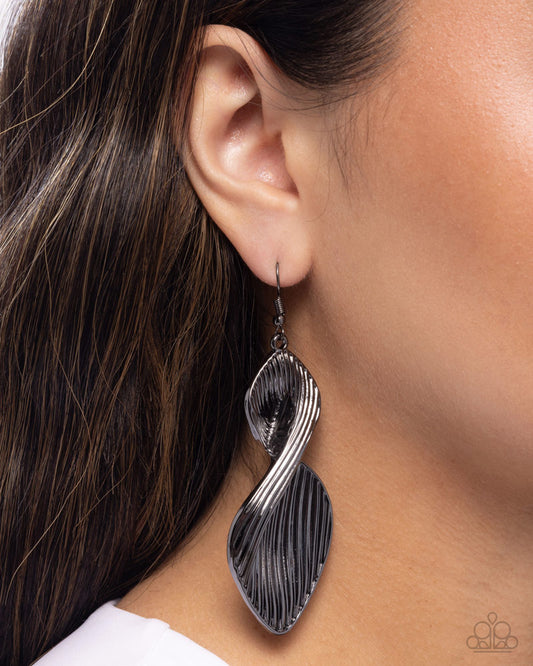 Skinny Spiral - Black Earrings