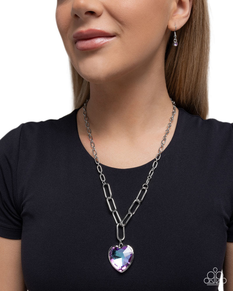 HAUTE Heart - Purple Necklace Set