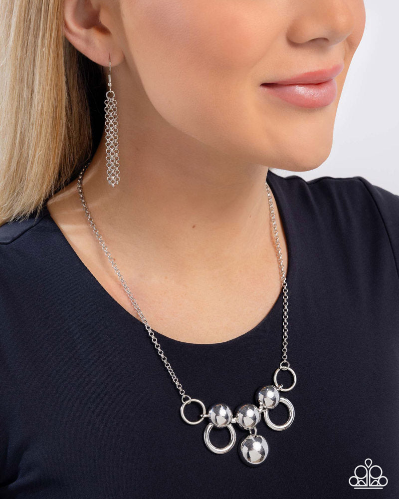 Sleek Staccato - Silver Necklace Set
