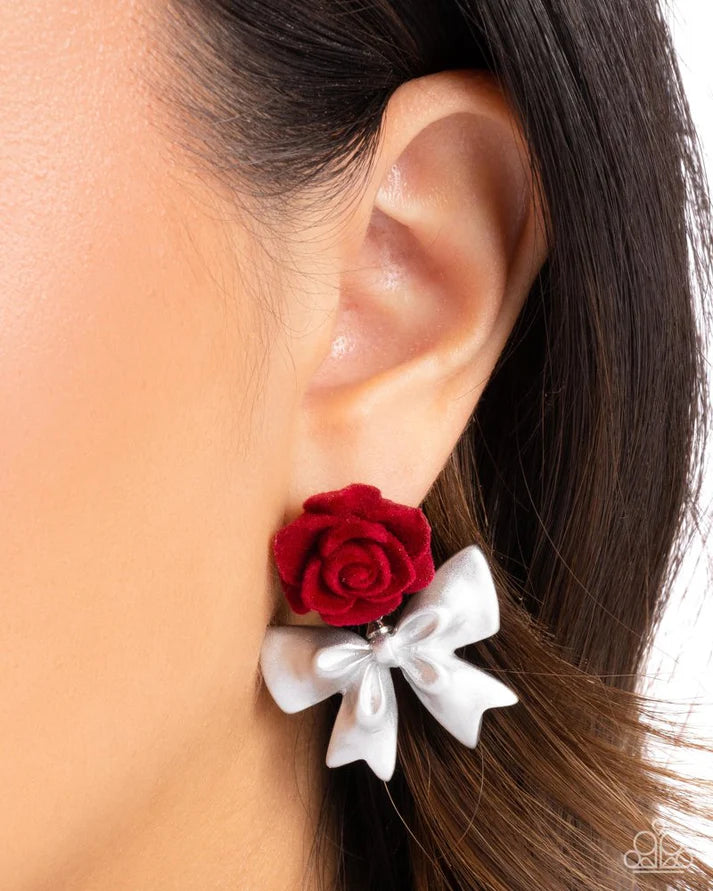 Rosette Rarity - Red Earrings