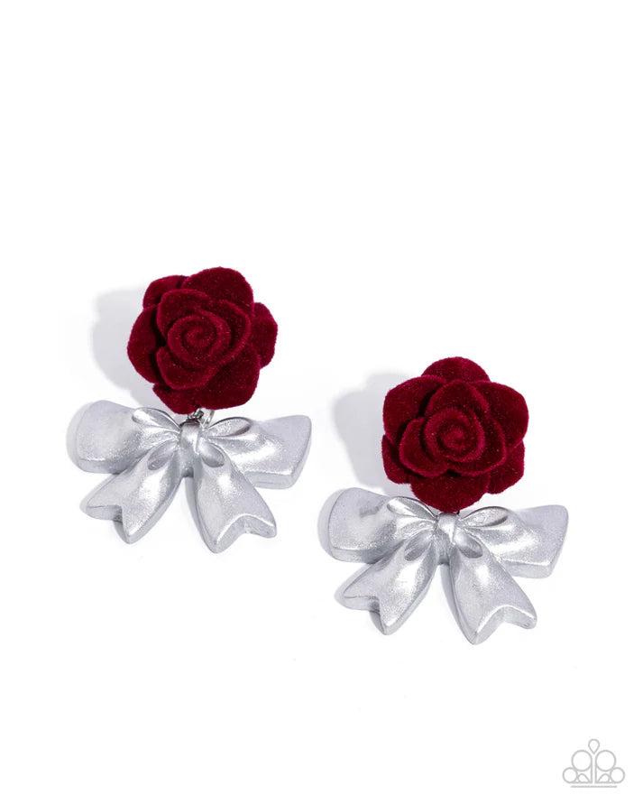 Rosette Rarity - Red Earrings