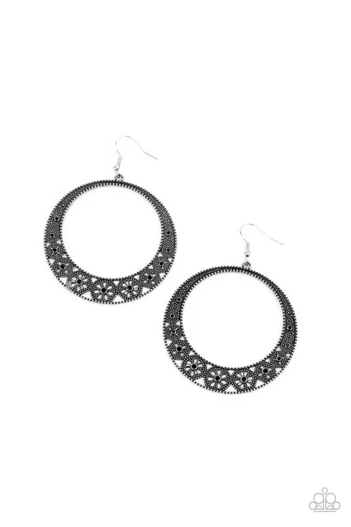 Bodaciously Blooming  - Black Earrings