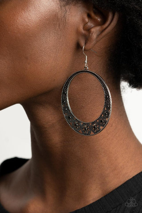 Bodaciously Blooming  - Black Earrings