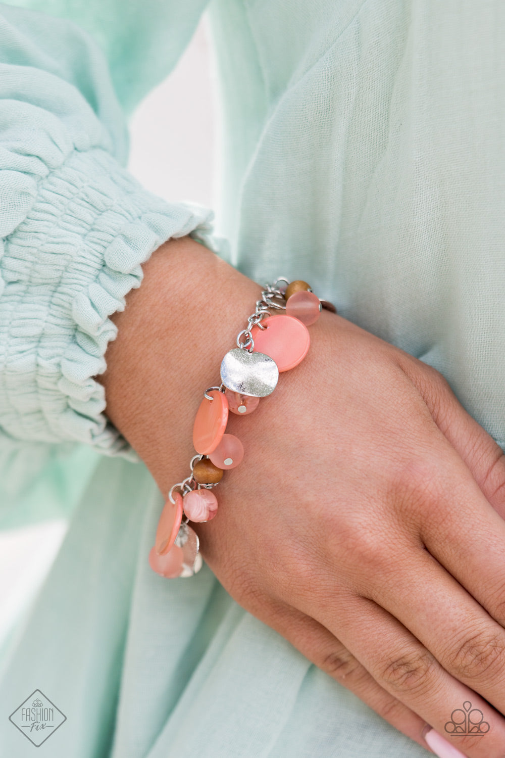 Spring Goddess & Springtime Springs- Orange Necklace Set & Bracelet Combo