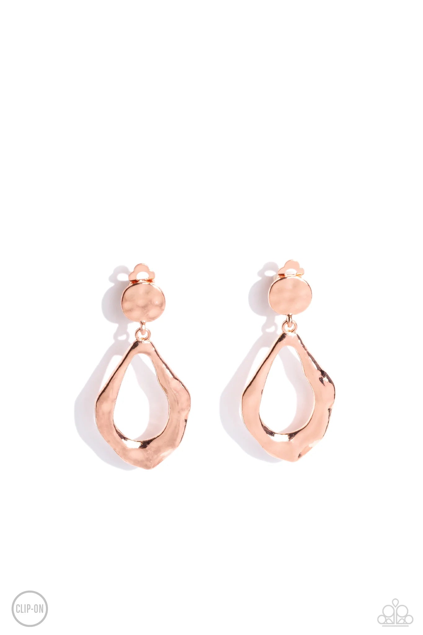 Metallic Mezzanine - Copper Clip-On Earrings