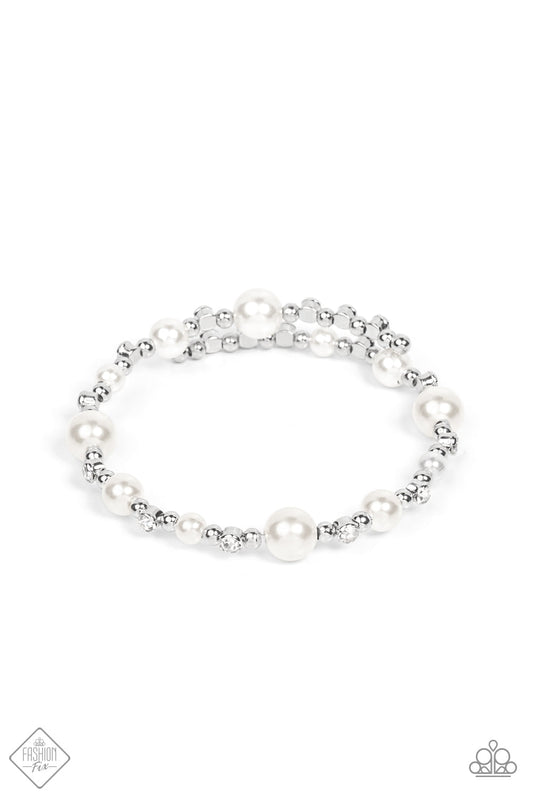 Chicly Celebrity - White Coil Bracelet Fashion Fix Exclusive