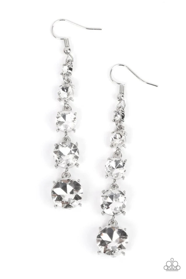 Red Carpet Charmer White Earrings
